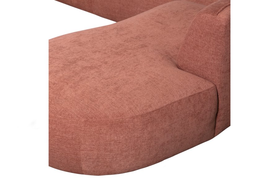 WOOOD EKSKLUSIV Polly sofa U-form, hyre - rosa polyester