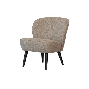 WOOOD Sara ftölj - naturmelerad tyg och björkträ