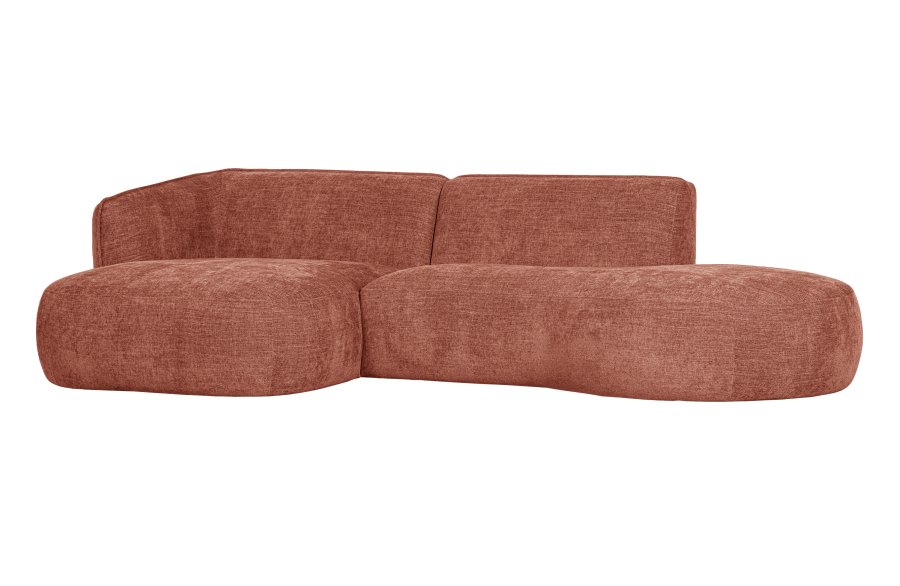 WOOOD EKSKLUSIV Polly sofa, m. venstre sjeselong - rosa polyester