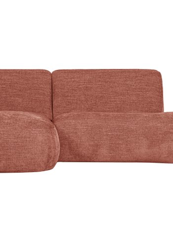 WOOOD EKSKLUSIV Polly sofa, m. venstre sjeselong - rosa polyester