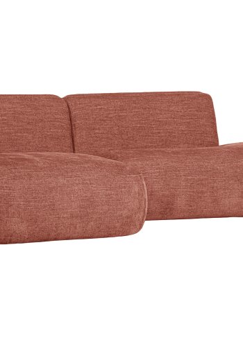 WOOOD EKSKLUSIV Polly sofa, m. venstre sjeselong - rosa polyester