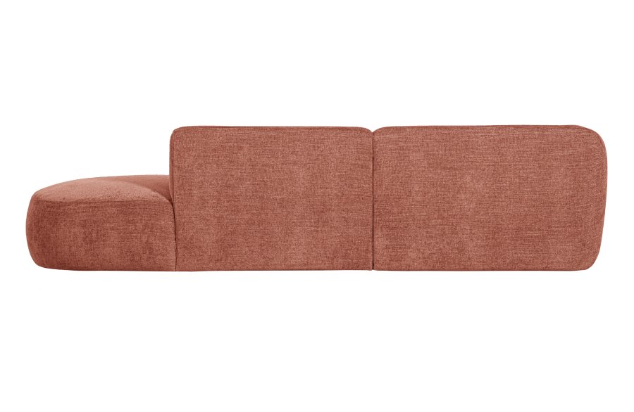 WOOOD EKSKLUSIV Polly sofa, m. venstre sjeselong - rosa polyester
