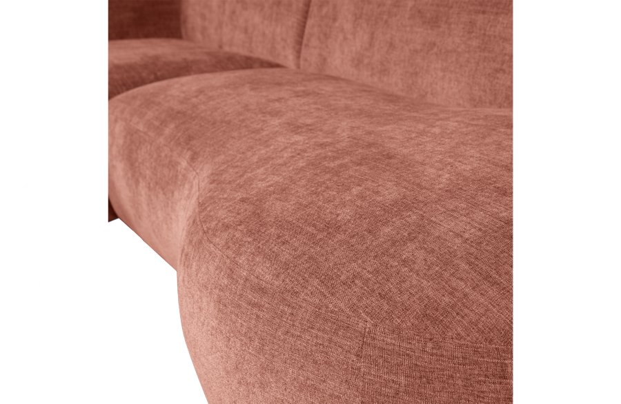 WOOOD EKSKLUSIV Polly sofa, m. venstre sjeselong - rosa polyester