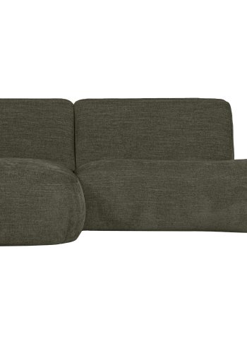 WOOOD EKSKLUSIV Polly sofa, med venstre sjeselong - grnn polyester