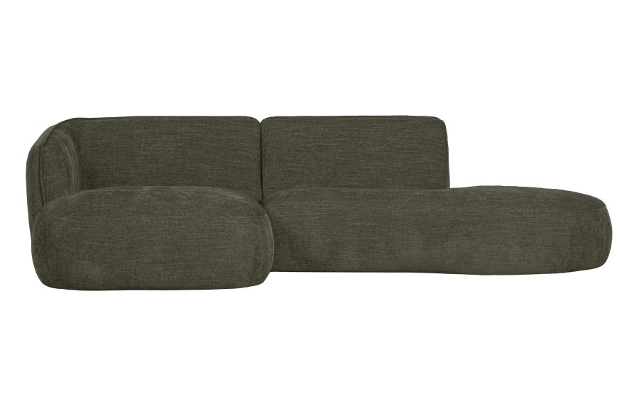WOOOD EKSKLUSIV Polly sofa, med venstre sjeselong - grnn polyester
