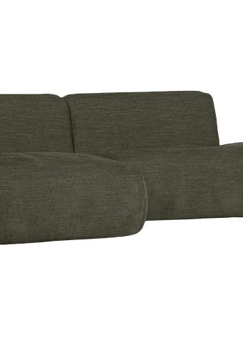 WOOOD EKSKLUSIV Polly sofa, med venstre sjeselong - grnn polyester