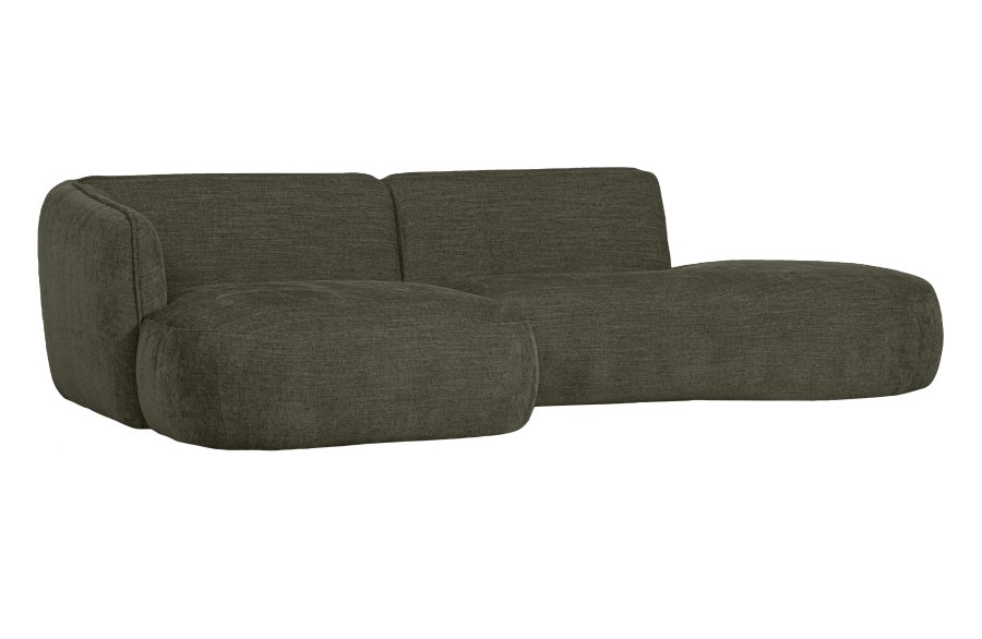 WOOOD EKSKLUSIV Polly sofa, med venstre sjeselong - grnn polyester