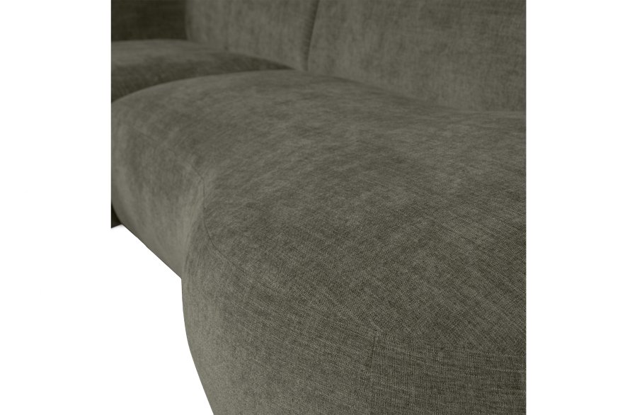 WOOOD EKSKLUSIV Polly sofa, med venstre sjeselong - grnn polyester