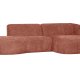 WOOOD EKSKLUSIV Polly sofa, m. hyre sjeselong - rosa polyester