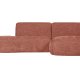 WOOOD EKSKLUSIV Polly sofa, m. hyre sjeselong - rosa polyester