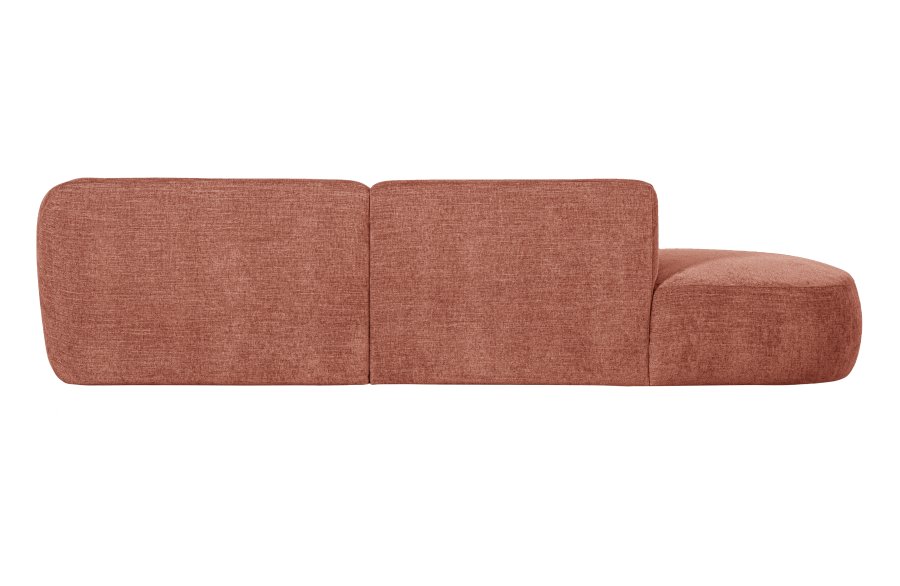 WOOOD EKSKLUSIV Polly sofa, m. hyre sjeselong - rosa polyester