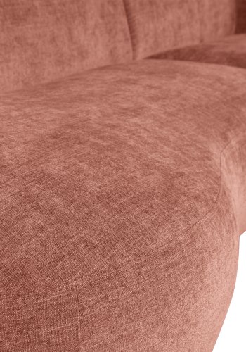 WOOOD EKSKLUSIV Polly sofa, m. hyre sjeselong - rosa polyester