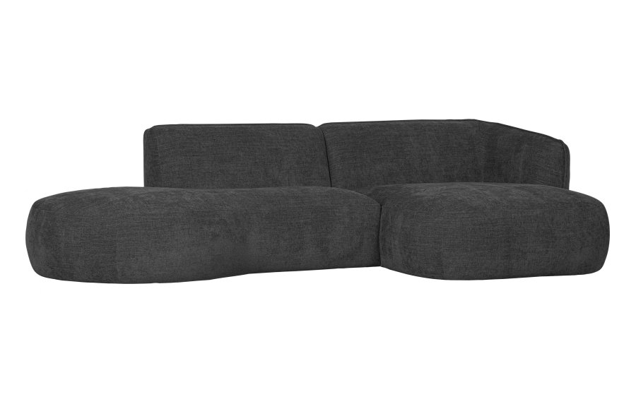 WOOOD EKSKLUSIV Polly sofa, m. hyre sjeselong - gr polyester