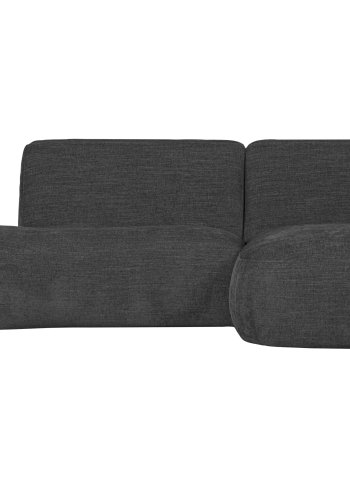 WOOOD EKSKLUSIV Polly sofa, m. hyre sjeselong - gr polyester