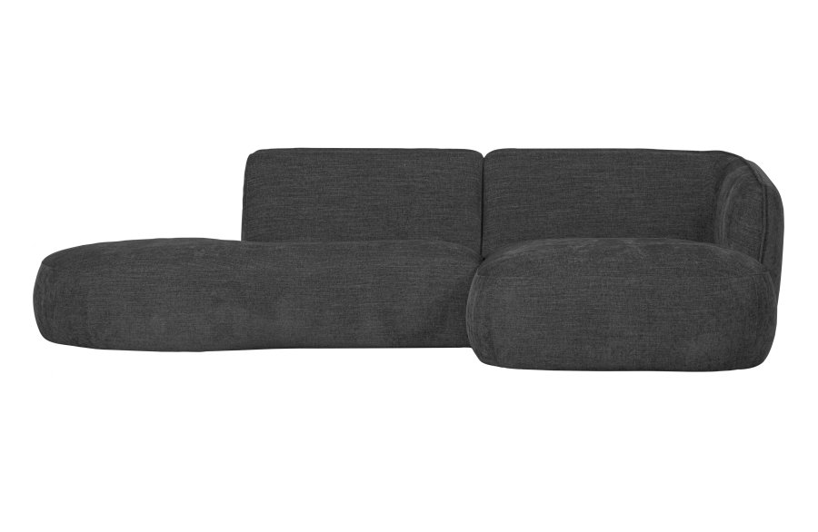WOOOD EKSKLUSIV Polly sofa, m. hyre sjeselong - gr polyester