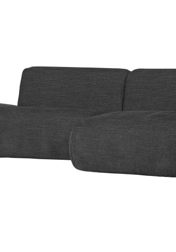 WOOOD EKSKLUSIV Polly sofa, m. hyre sjeselong - gr polyester