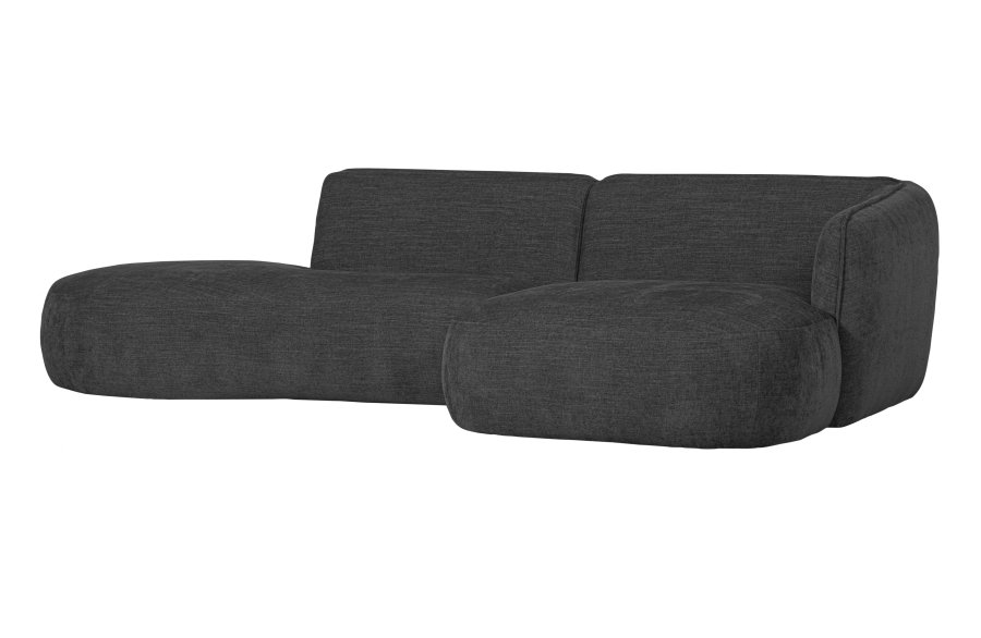 WOOOD EKSKLUSIV Polly sofa, m. hyre sjeselong - gr polyester