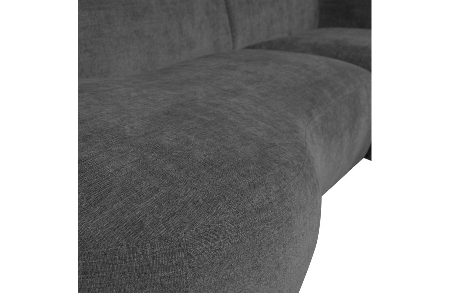 WOOOD EKSKLUSIV Polly sofa, m. hyre sjeselong - gr polyester