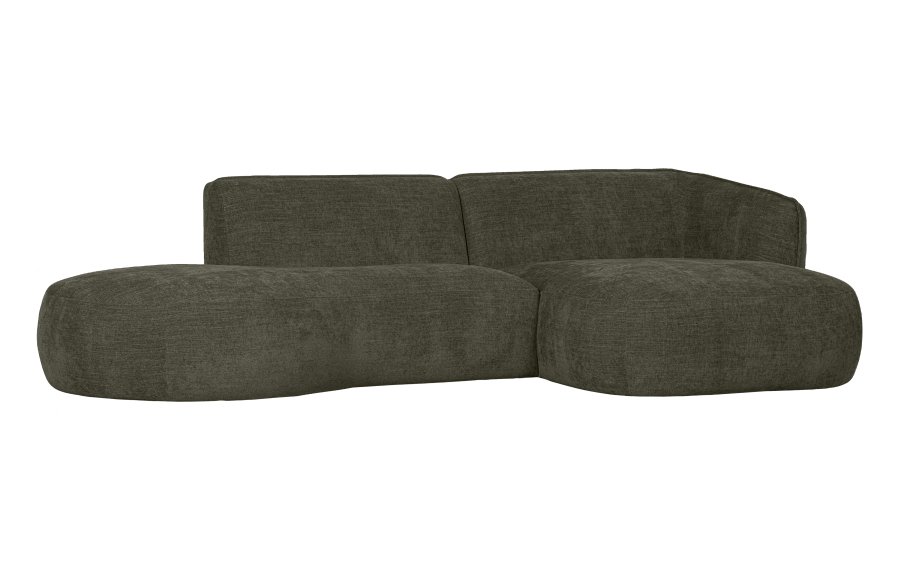 WOOOD EKSKLUSIV Polly sofa, med hyre sjeselong - grnn polyester