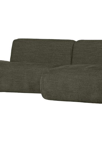 WOOOD EKSKLUSIV Polly sofa, med hyre sjeselong - grnn polyester