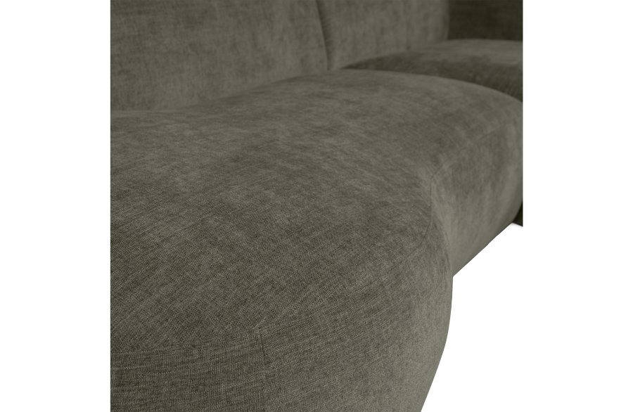 WOOOD EKSKLUSIV Polly sofa, med hyre sjeselong - grnn polyester