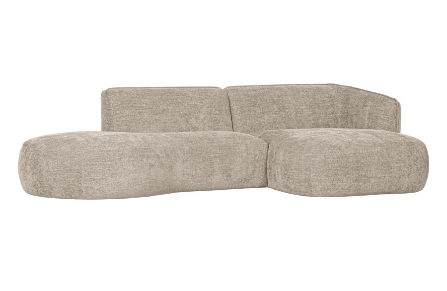 WOOOD EKSKLUSIV Polly sofa, m. hyre sjeselong - ekte polyester