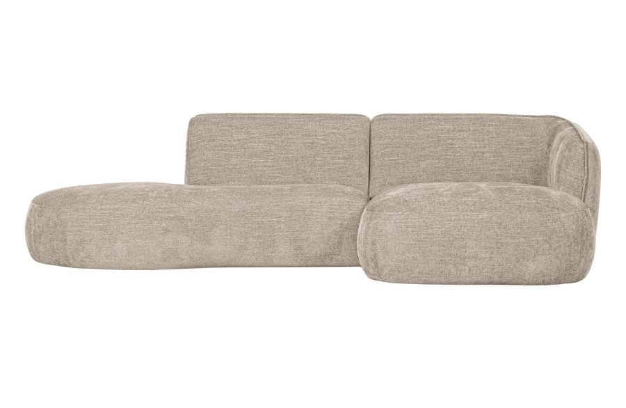 WOOOD EKSKLUSIV Polly sofa, m. hyre sjeselong - ekte polyester