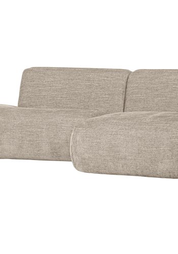 WOOOD EKSKLUSIV Polly sofa, m. hyre sjeselong - ekte polyester
