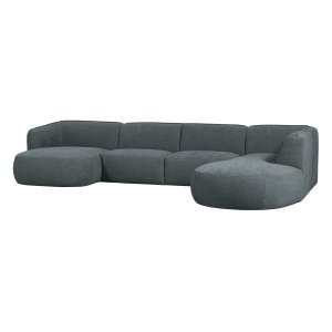 WOOOD EXCLUSIVE Polly Sofa U-Form, rechts – blaugrünes Polyester