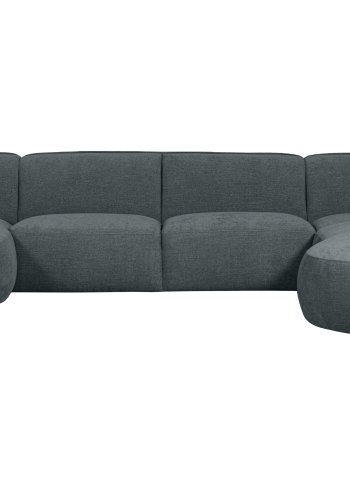 WOOOD EKSKLUSIV Polly sofa U-form, hyre - blgrnn polyester