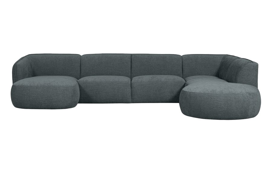 WOOOD EKSKLUSIV Polly sofa U-form, hyre - blgrnn polyester