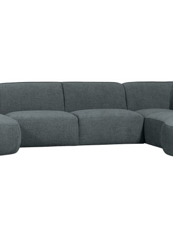 WOOOD EKSKLUSIV Polly sofa U-form, hyre - blgrnn polyester