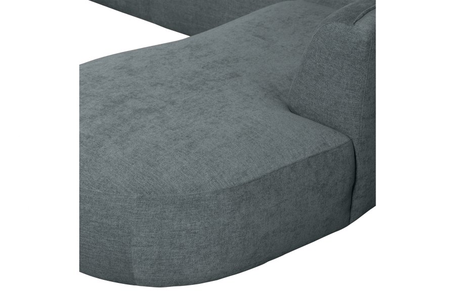 WOOOD EKSKLUSIV Polly sofa U-form, hyre - blgrnn polyester