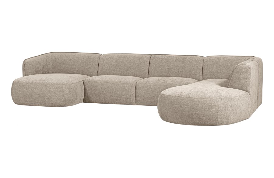 WOOOD EKSKLUSIV Polly sofa U-form, hyre - ekte polyester