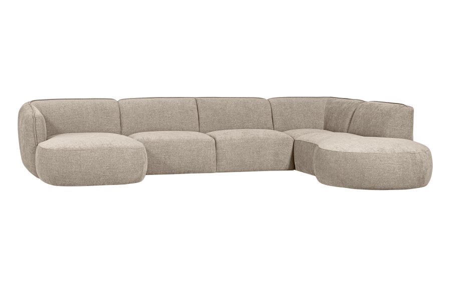 WOOOD EKSKLUSIV Polly sofa U-form, hyre - ekte polyester