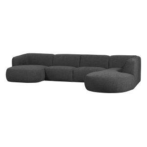 WOOOD EXCLUSIVE Polly Sofa U-Form, rechts - graues Polyester