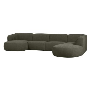 WOOOD EXCLUSIVE Polly Sofa U-Form, rechts - grünes Polyester
