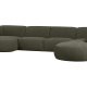WOOOD EKSKLUSIV Polly sofa U-form, hyre - grnn polyester