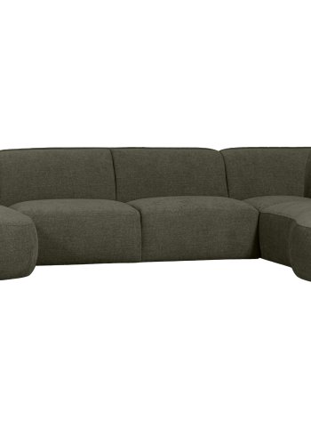 WOOOD EKSKLUSIV Polly sofa U-form, hyre - grnn polyester