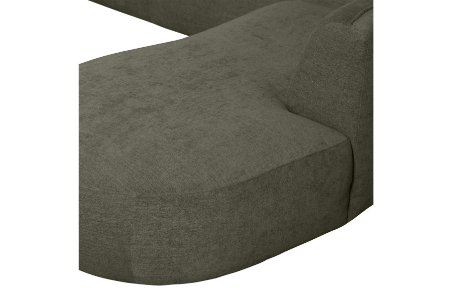 WOOOD EKSKLUSIV Polly sofa U-form, hyre - grnn polyester