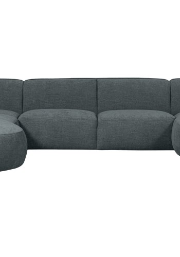 WOOOD EKSKLUSIV Polly sofa U-form, venstre - blgrnn polyester