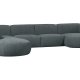 WOOOD EKSKLUSIV Polly sofa U-form, venstre - blgrnn polyester