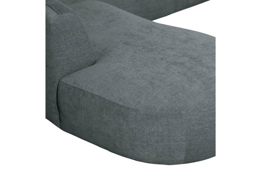 WOOOD EKSKLUSIV Polly sofa U-form, venstre - blgrnn polyester