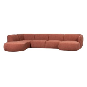WOOOD EXCLUSIVE Polly Sofa U-Form, links - rosa Polyester