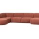 WOOOD EXCLUSIVE Polly sofa U-form, venstre - lyserd polyester