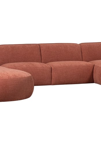 WOOOD EXCLUSIVE Polly sofa U-form, venstre - lyserd polyester