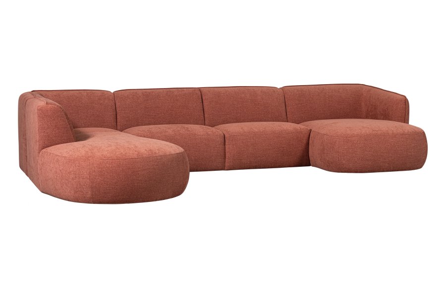 WOOOD EXCLUSIVE Polly sofa U-form, venstre - lyserd polyester