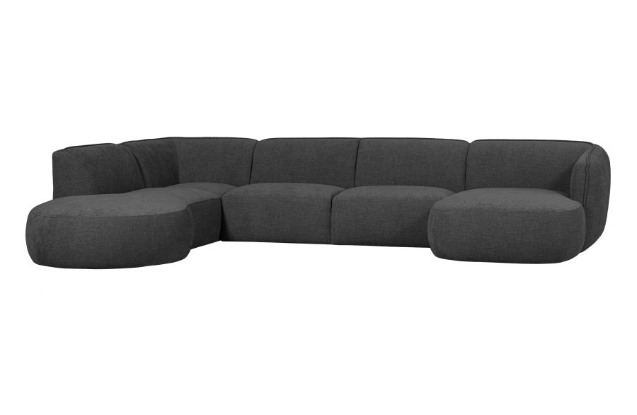 WOOOD EKSKLUSIV Polly sofa U-form, venstre - gr polyester