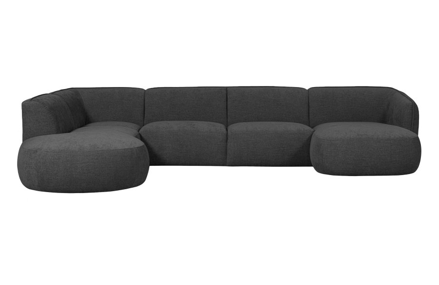 WOOOD EKSKLUSIV Polly sofa U-form, venstre - gr polyester