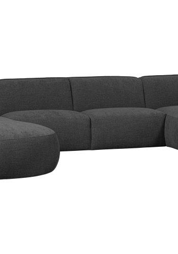 WOOOD EKSKLUSIV Polly sofa U-form, venstre - gr polyester